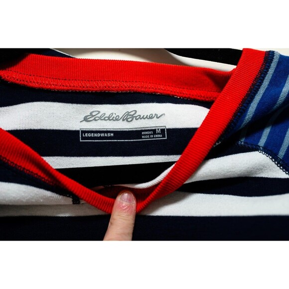 Eddie Bauer Legend Wash Striped longsleeve top M womens pullover Shirt - Picture 3 of 7